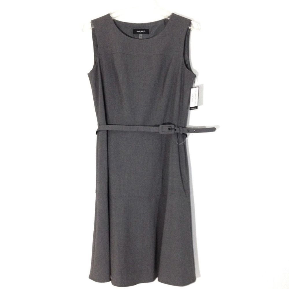 Nine West - Belted Fit & Flare Work Dress - Picture 3 of 8